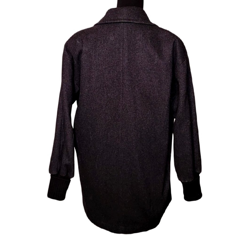 Jofeld Dark Gray Wool Peacoat with Rib Knit Cuffs - Size M - Picture 4 of 6
